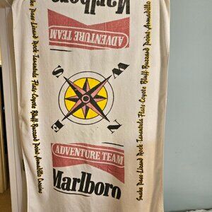 Pair of Marlboro Adventure Team Vintage Compass Terry Cloth Beach Towels 65"x35"